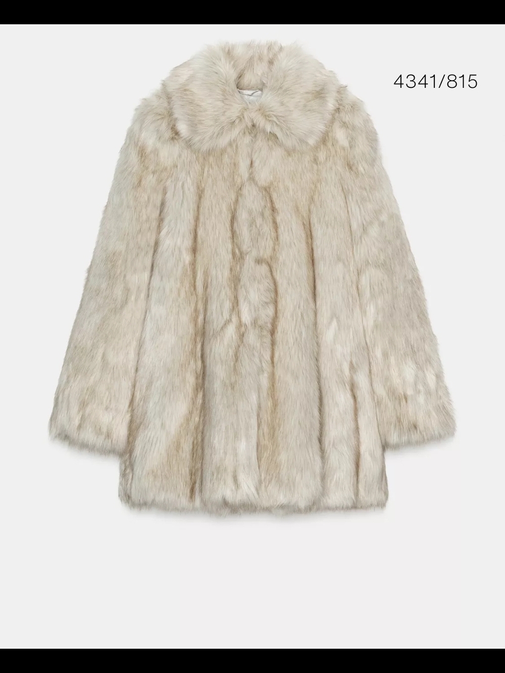 Zara Faux Fur Coat in Light Beige